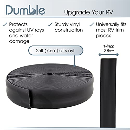 Dumble Vinyl Camper Trim Insert - Black 25Ft Exterior Travel Trailer Trim Molding For Restoring Cracked And Stained Trim #TOP3