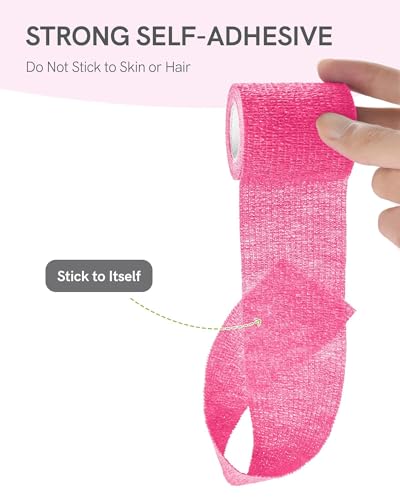Image of FriCARE Self Adhesive Bandage Wrap, Medical Tape in First Aid Kit, Pink