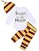 Ropa de bebé niño niña acurruca Este Muggle de Manga Larga 3 Piezas Trajes Mameluco pantalón Sombrero, Traje de Manga Larga
