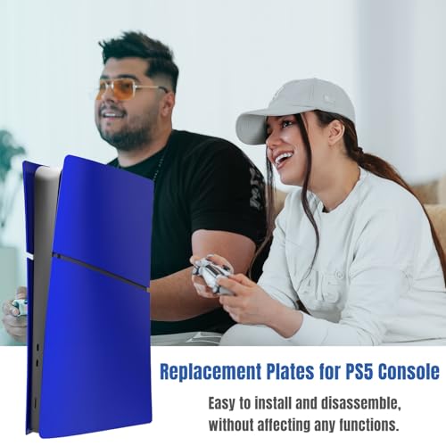 Image of Slim Digital Edition Cover Plates for New PS5 Slim Console, Shell Panels Compatible with New PlayStation 5 Slim Accessories Protective Replacement Faceplate (Cobalt Blue)