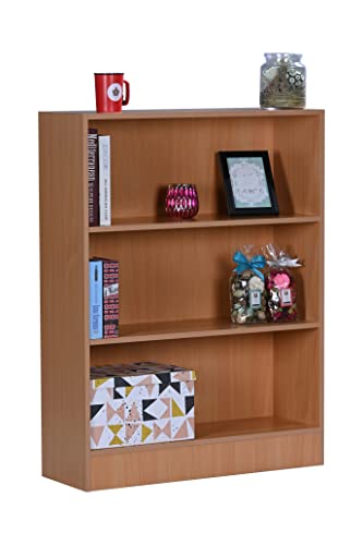 Image of DeckUp Muvo 3-Shelf Engineered Wood Book Shelf and Display Unit (Bavarian Beech, Matte Finish)