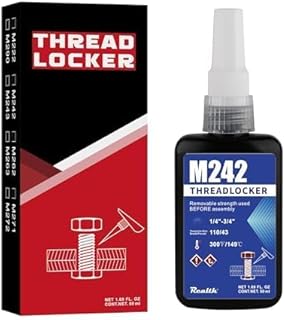 Realth M242 - Fusible para tornillos de resistencia media, 50 ml, para sellar pernos y tuercas de metal y para la prevención de la oxidación (M242), color azul
