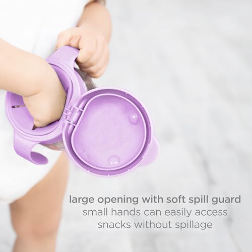 Image of Ubbi Tweat Snack Container for Kids & Toddlers, Purple & Sugar Snap Green