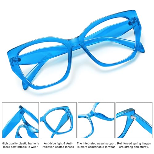 Image of MEETSUN Blue Light Blocking Glasses for Women Trendy Cat Eye Frame