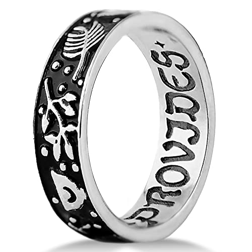 'Alchemy' Band Ring By Rogue+Wolf Silver Engagement Anxiety Rings For Women, Matching Couple Gothic Boho Wiccan Fashion Jewelry, Cute Stainless Steel Witchy Gifts For Teen Girls, Cool Anime Emo Indie Trendy Punk Cottagecore Rings Aesthetic For Men (Us7) #TOP30