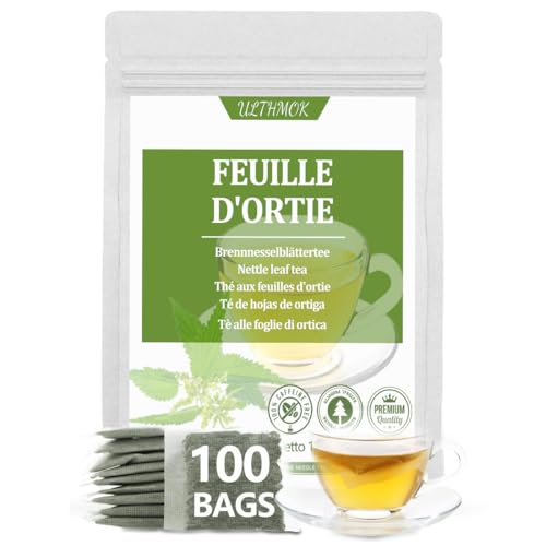 Tisane Ortie | Feuilles d'Ortie – Thé aux Herbes de Haute Qualité, 100 Sachets de Thé d'Ortie Sauvage, Sans Additifs & Sans Caféine