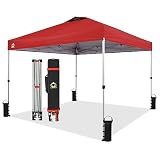 CROWN SHADES Patented 10ft x 10ft Outdoor Pop up Portable Shade Instant Folding Canopy with Carry Ba