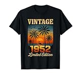 vintage 1952 edizione limitata 73 anni compleanno flamingo palm maglietta