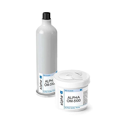 OM5100 Fine Pitch NoClean Solder Paste, Sn62Pb36Ag2.0, 904M16, 700g