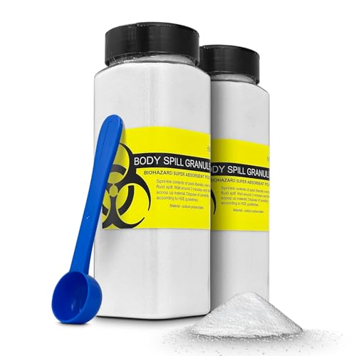 2X 500g Bottles (1kg) RE-GEN Body Fluid Clean Up Vomit Urine Biohazard Spill Absorbent Granules | Ideal for First aid Kits Patient Care Facilities Spill Response Stations Janitorial Supplies