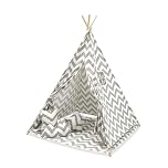BAABLA Kids Teepee Tent with Cushions & Carry Bag – Foldable Cotton Canvas Play Tent with Window – Indoor & Outdoor Playhouse for Boys & Girls