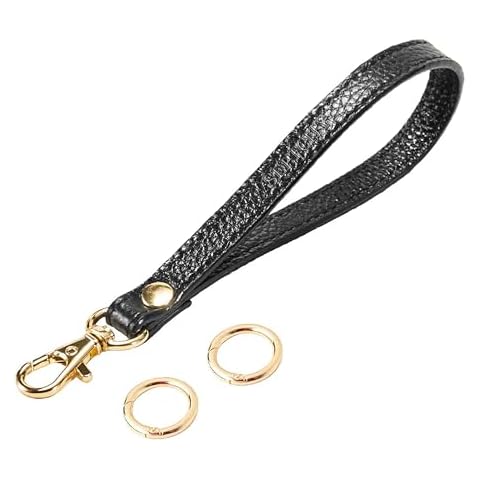 SeptCity Wristlet KeyChain Cellphone Leather Hand Strap with Golden Lock(Sexy Black) Cover