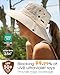 FURTALK Sun Hats for Women with Ponytail Hole Wide Brim Beach Bucket Hat UPF 50+ Fishing Hiking Outdoor Hats Beige