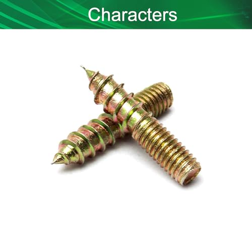 Image of Double Headed Hanger Bolts M6x30mm Carbon Steel Self-Tapping Screw for Pet Furniture, Outdoor Furniture, Household Furniture,Bronze 10PCS