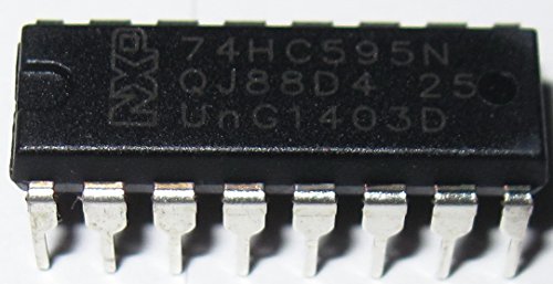 Major Brands 74HC595 ICS and Semiconductors, 8-Bit Shift Register with Output Latches and Eight 3-State Outputs, DIP 16, Cascadable (Pack of 10), Black