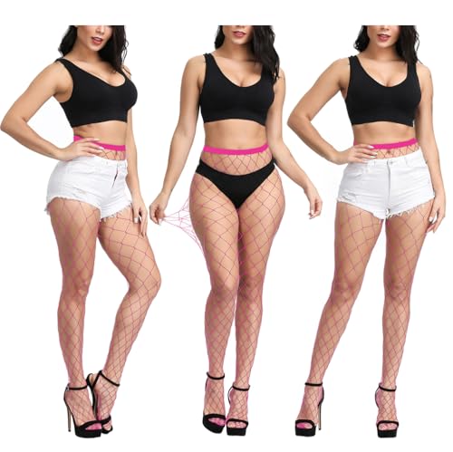 Image of Women Fishnet Stockings, High Waist Fishnet Tights Thigh Stockings Pantyhose