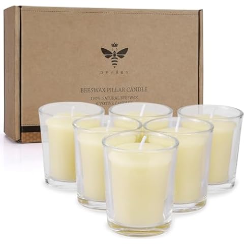 DEYBBY White Beeswax Votive Candles Cover