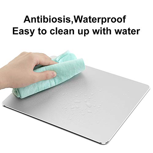 Hard Silver Metal Aluminum Mouse Pad Mat Smooth Magic Ultra Thin Double Side Mouse Mat Waterproof Fast And Accurate Control For Gaming And Office(Small 9.05X7.08 Inch) #TOP5