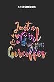  Fashion Sketchbook for Girls with Figure Templates - Just A Girl Who Loves Giraffes Tie Dye Pattern
