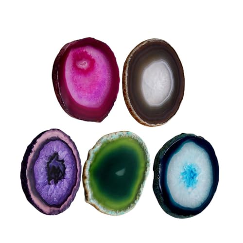 Dessous de verre en agate véritable avec bordure dorée pour table chic - 2