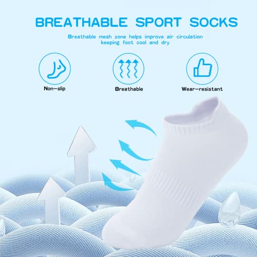 Image of No Show Socks Thin Low Cut Socks Woman Anti-slid Ankle Running Socks 10 Pairs Low Cut Tab Athletic Running Socks for Men Woman(10Grey Size12.5-15)