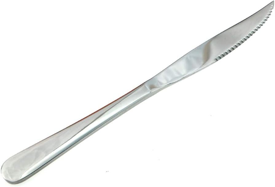8 Pieces Mirror 304 Stainless Steel Steak Knife Set Flatware 9-inch Silver Heavy Duty Shiny Serrated Knives Service for 8