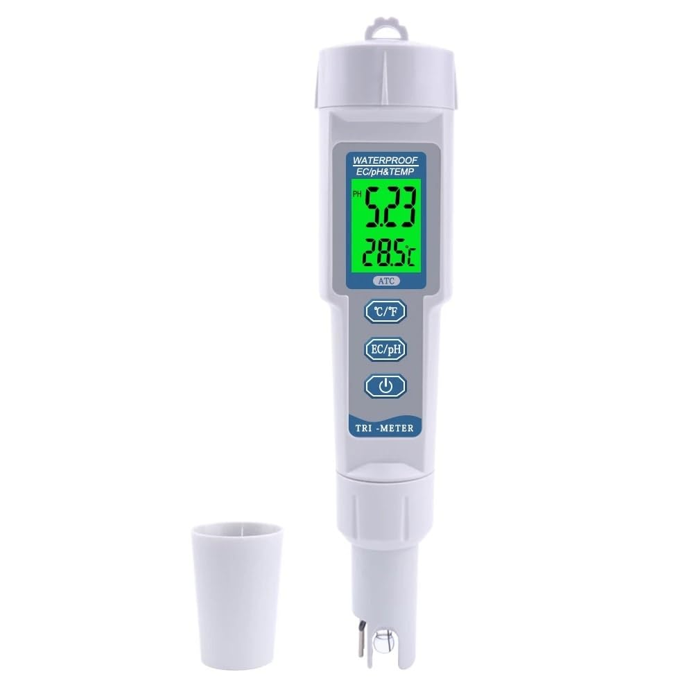 Moniteur de PH professionnel 3 en 1, testeur numérique qualité l'eau, EC/PH et température, Type stylo, acidomètre, analyseur boisson