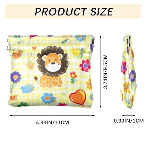 Lion Cubs Coin Purse Leather Pouch Change Purse, Squeeze Coin Pouch for Cards, Keys & Lipsticks, Unisex3