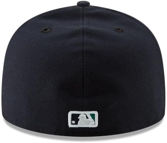 New Era MLB 59FIFTY Seattle Mariners Navy Team Color Logo Authentic Collection Fitted On Field Baseball Cap Hat