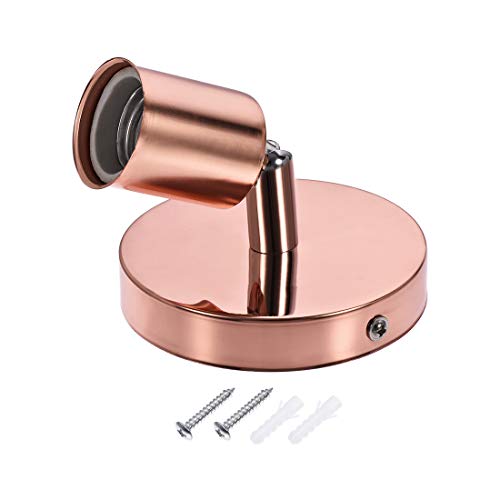 uxcell E27 Bulb Holder Socket for Wall Sconce Lamp Light Side Hanging Mounted 180 Degree Adjustable 100x20mm Rose Gold