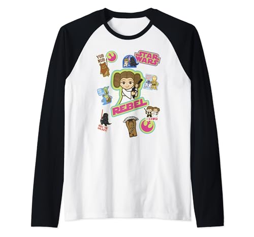 T-shirt raglan Star Wars à motif sticker pour fille idéal pour l'école
