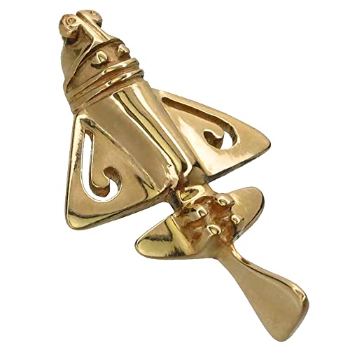 Image of Colombian Emerald & Multi-Material Options | Quimbaya Flyer Lapel Pin | Ancient Alien Golden Jets Collection