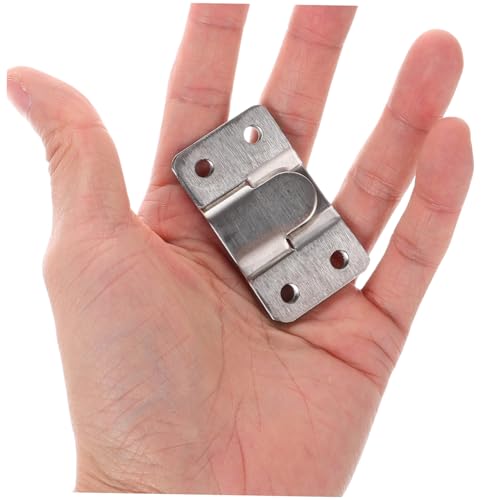 Image of jojofuny 2pcs Stainless Steel Interlocking Hanging Buckles Picture Hangers and Mirror Mounting Clips for Secure Furniture Connection and Easy Installation