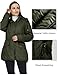 WenVen Women's Winter Thicken Casual Coat Warm Hooded Anorak Jacket(Green, XL)