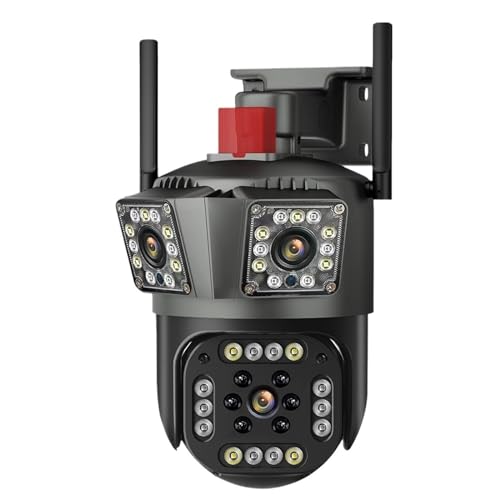 Cámara de seguridad Cámara IP 6K 12MP PTZ tres pantallas Zoom 8X protección de seguridad detección humana de movimiento vigilancia CCTV IP al aire libre Sin duda una conexión más estable(6K 12MP add 3