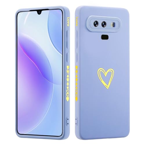 LENGRACE para Samsung Galaxy Note 9 Patrón De Corazón Funda,Love Patrón Moda Lindo para Mujeres Niñas Silicona Antichoque TPU Carcasa-Azul