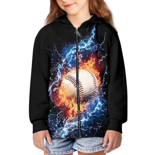 Image of Unisex Zipper Sweatshirt Boys Girls Hooded with 2 Pocket Pullover Hoodies for 6-16Y Kids