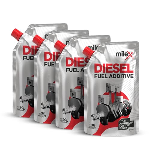 Image of Milex Diesel Fuel Additive Value Pack, 10% Extra Mileage, Improves Engine Power, Less Maintenance, Pack of 4, 130 ml Each