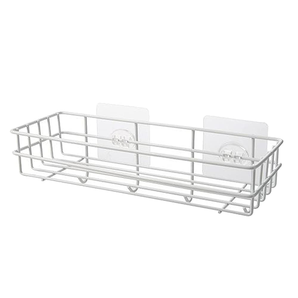 bathroom shelf, Bathroom Shower Hanging Shelf Holder Kitchen,Bedroom Makeup Storage Basket(Bianco)