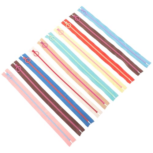 DECORNIJIA Cremalleras para Coser 10 Colores 35 CM Anillo Cremalleras de Resina Plástica para Ropa y Manualidades Cierre Duradero para Bolsos Vestidos y Proyectos DIY