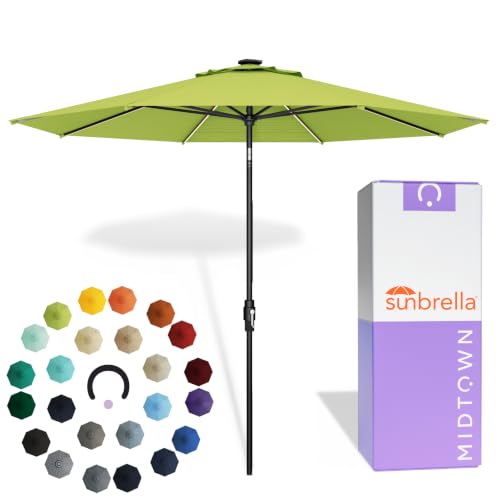 Image of Midtown Umbrellas LED Swilt - 8 Ft Solar LED Patio Umbrella, Macaw Canopy