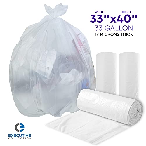 33 Gallon Trash Bags - 100 Count - 33" X 40" Clear Plastic Garbage Bags Tall Can Liners - Cleaning Products For Home, Office Bulk Trash, Light Residential Or Commercial Waste, Indoor And Outdoor Use #TOP1