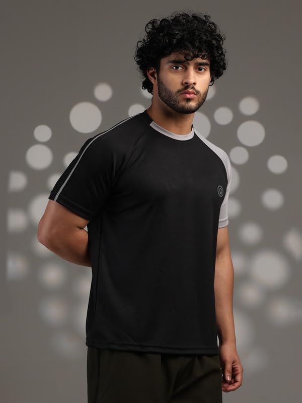 Image of CHKOKKO Gym Tshirt for Men Workout Regular Fit Sports Activewear Man Tshirts with Round Crew Neck and Half Sleeves for Yoga Running&Outdoor Activities
