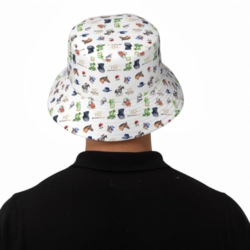 Sombrero Bucket Unisex Negro Estilo Retro Casual miniatura 6