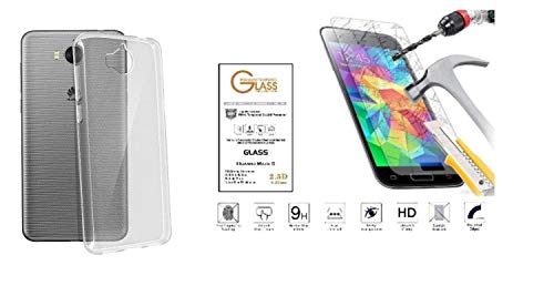 compatibile per HUAWEI NOVA YOUNG 4G LTE MYA-L11 / Y5 (2017) MYA-L03 L23 L02 L22 (5.0) CUSTODIA cover CASE gel SILICONE tpu morbida + PELLICOLA vetro TEMPERATO (trasparente)