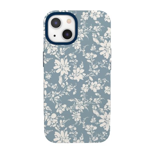 Casely iPhone 13 Case | Afternoon Tea | Blue Floral | Bold Protective Design | Compatible with MagSafe