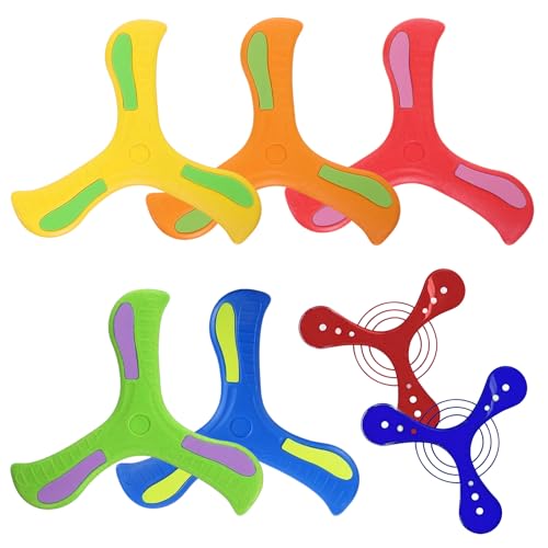 VIDSTW 7 Piezas Boomerang Niños Colorido Boomerang para Niños 23 x 22,5 cm Juguete Exteriores Ergonómico Suave Sin Rebabas Deportes al Aire Libre para Camping Playas Costa Zonas Verdes