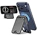 QYQBOON Mag-Safe Wallet Magnetic Wallet for Phone Lightweight Magnetic Phone Pouch Stand Adjustable Leather Mag-Safe Card Holder for iPhone 17/16/15/14/13/12 Series, Not for iPhone 13/12 Mini (Black)
