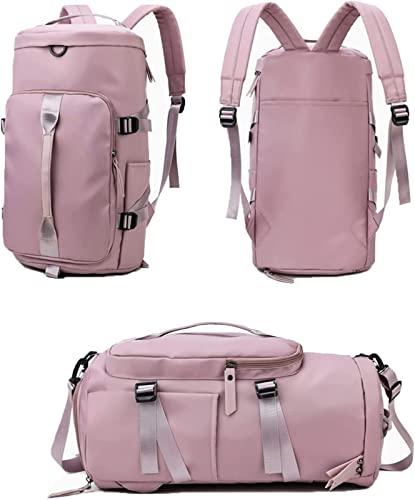 Reisetasche Sporttasche Groß mit Schuhfach und Nassfach,Wasserdicht Reisetasche Damen, Weekender Tasche Trainingstasche für Yoga Sport Gym-Bag Camping Geschäftsreise. (Rosa) Cover