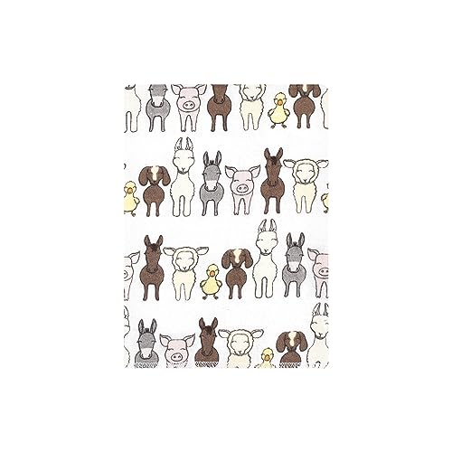 Image of Hudson Baby Unisex Baby Cotton Poly Flannel Burp Cloths Bundle, Farm Friends Grey, One Size